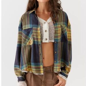 SET OF 3 • BDG Karl Slouchy Flannel Button-Down Shirts •